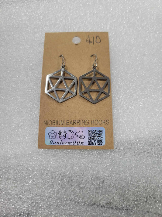 Metal D20 earrings