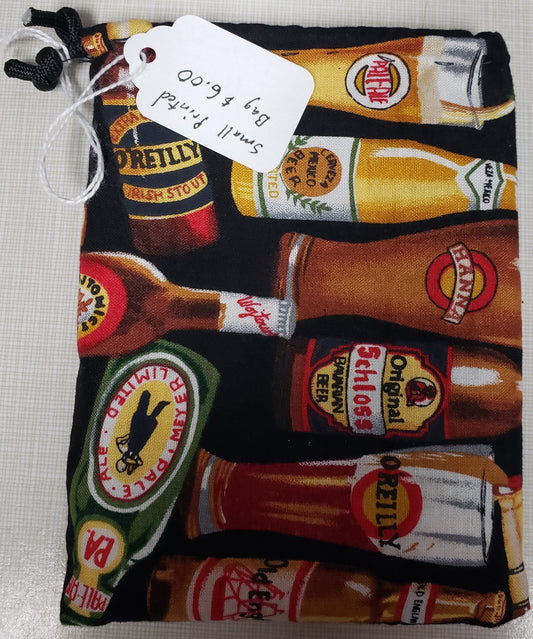Craig's Crafts Small Dice Bag - Print - Beer Bottles