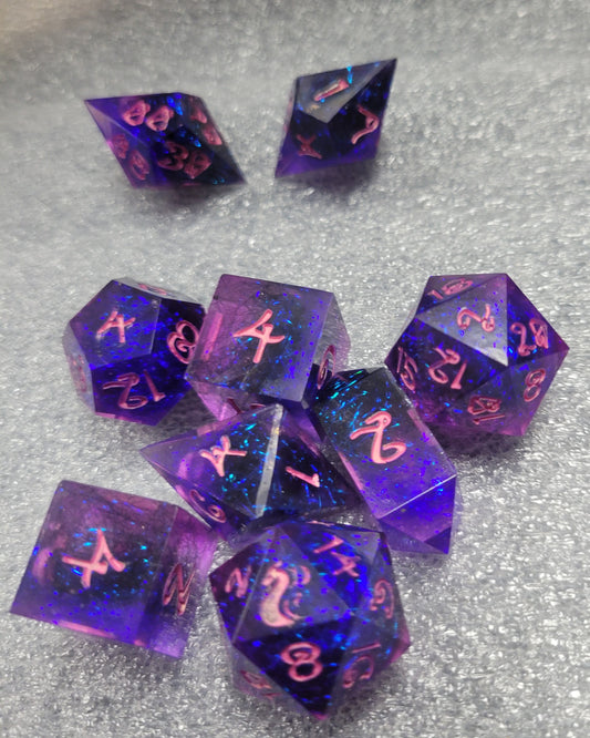 9 Piece Polhedral Set - Purple Haze