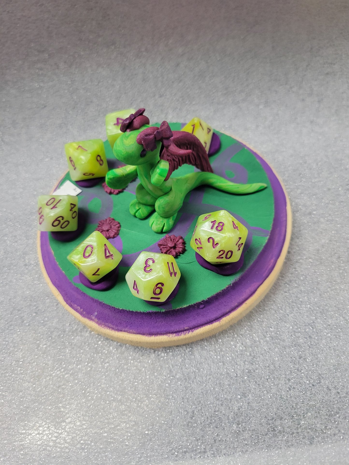 Dice Guardian - 7 Polyhedial Set - Green and Purple
