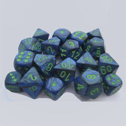 CHESSEX DICE: D6 -- 12MM Lustrous Dice, Dark Blue/Green, 36CT (CHX 27896)