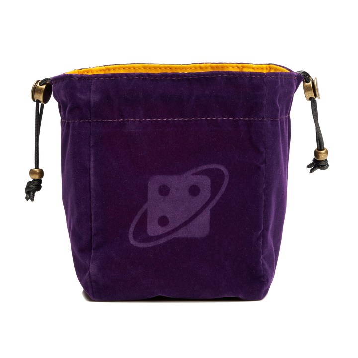Dice Bag: Reversible - Purple and Gold, Brass Clasp