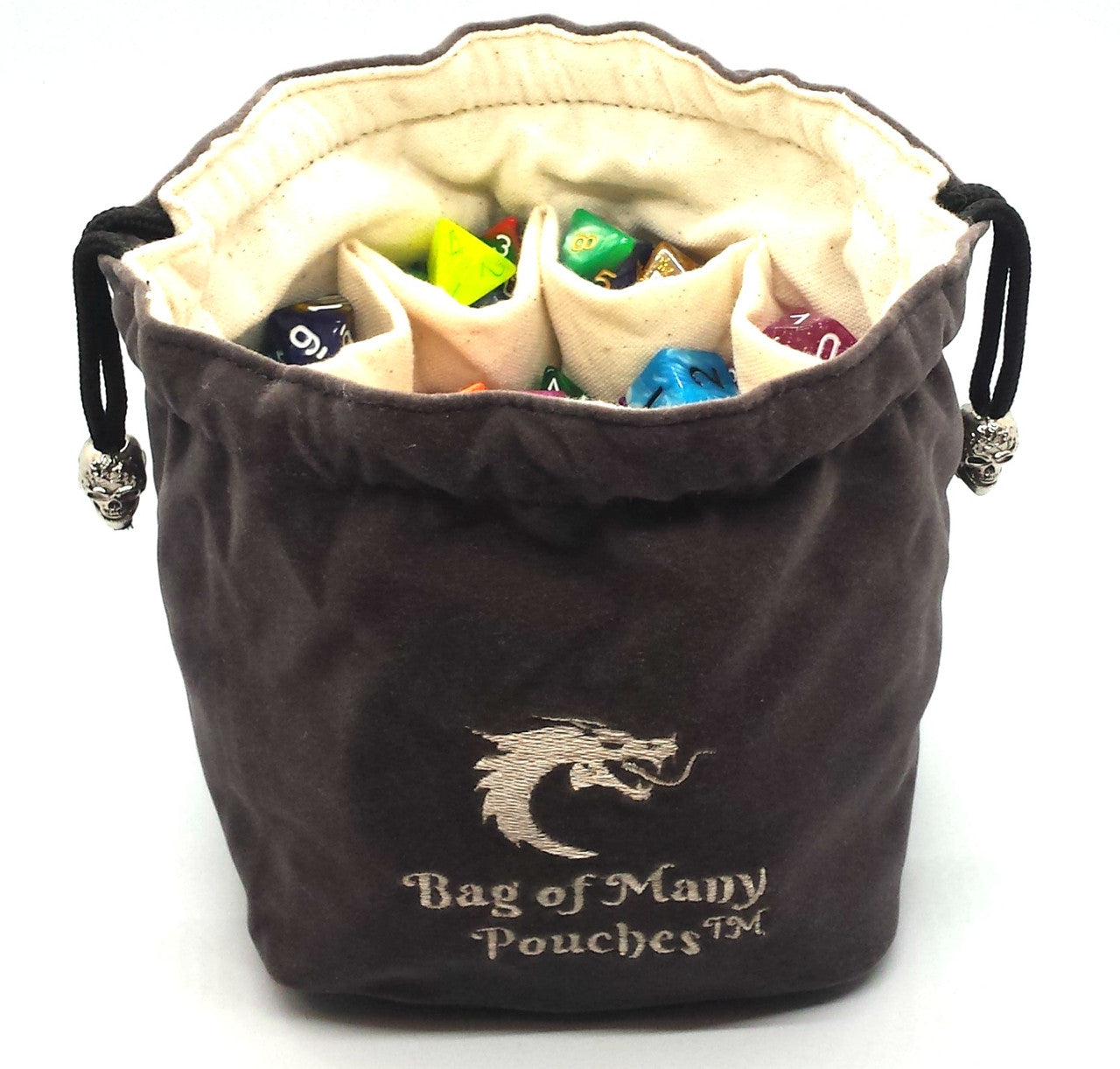 Bag of Many Pouches RPG D&D Dice Bag: Gray