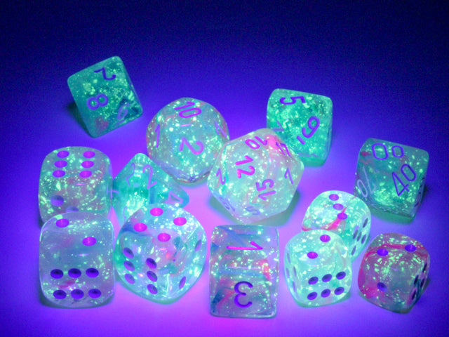 CHESSEX DICE: D6 -- 12MM Nebula Dice, Wisteria/White Luminary, 36CT (CHX 27945)