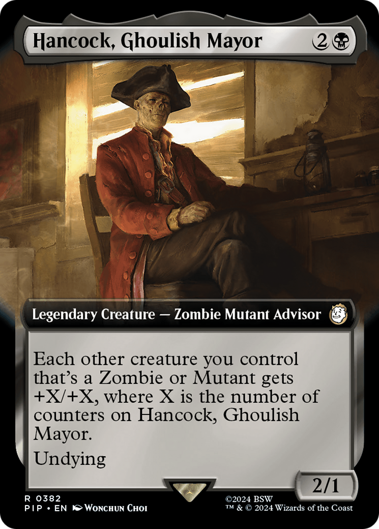 Hancock, Ghoulish Mayor (Extended Art) (382) [Universes Beyond: Fallout]