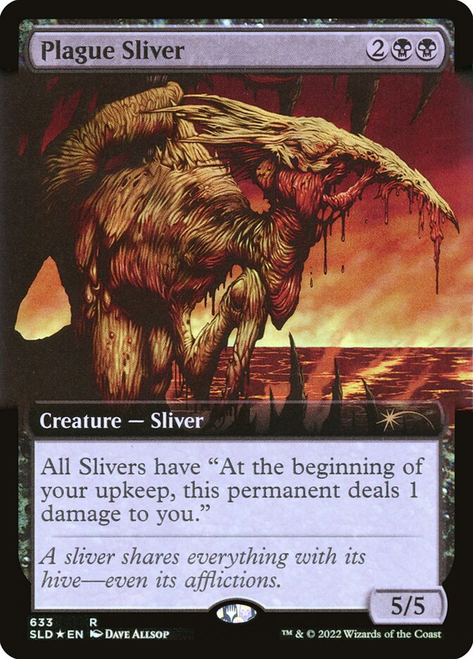 Plague Sliver (Extended Art) (Step-and-Compleat Foil) (633) [Secret Lair Drop Series]