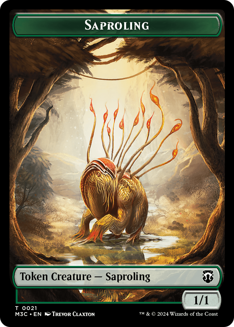 Emblem - Garruk, Apex Predator // Saproling Double-Sided Token (27 // 21) [Commander: Modern Horizons 3]