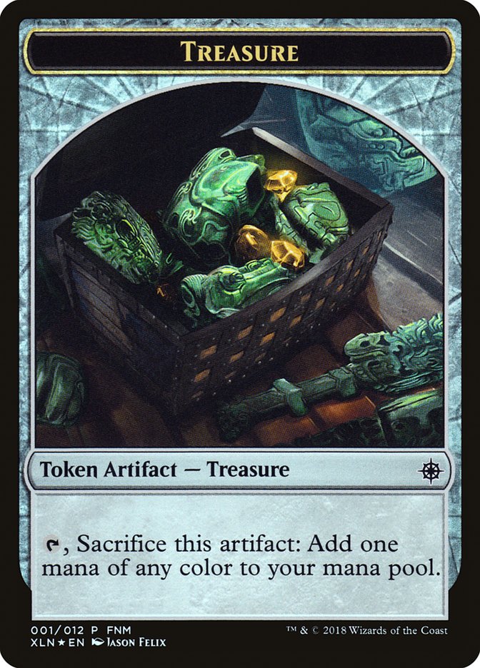 Merfolk // Treasure Double-Sided Token (1) [FNM Promos]