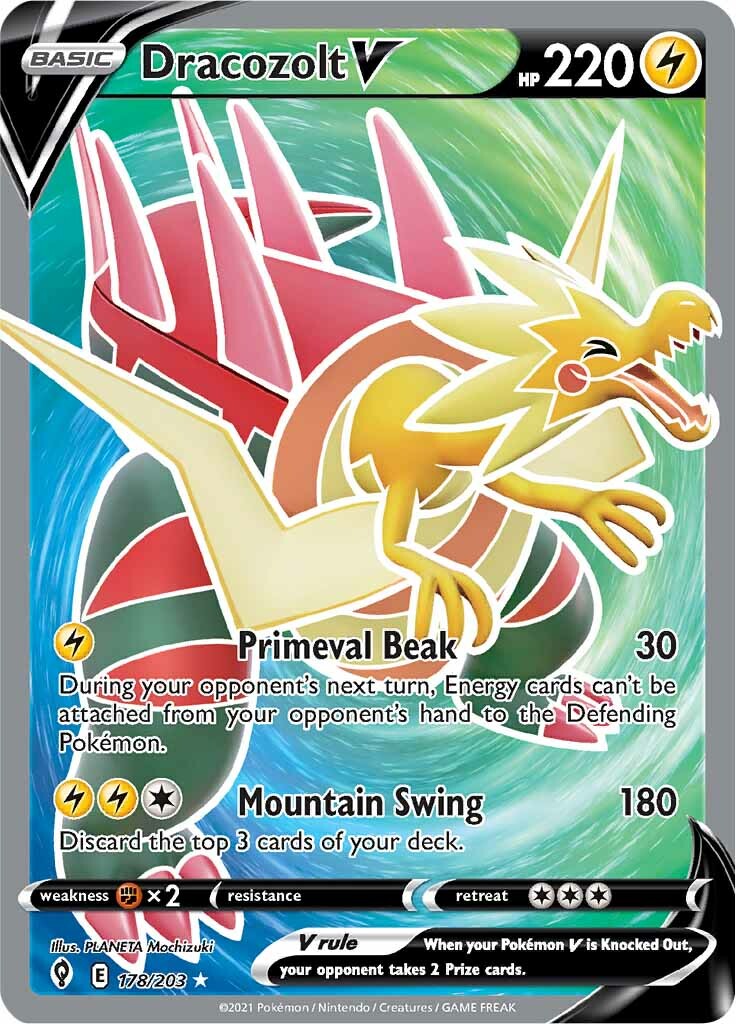 Dracozolt V (Full Art) (178/203) [SWSH07: Evolving Skies]