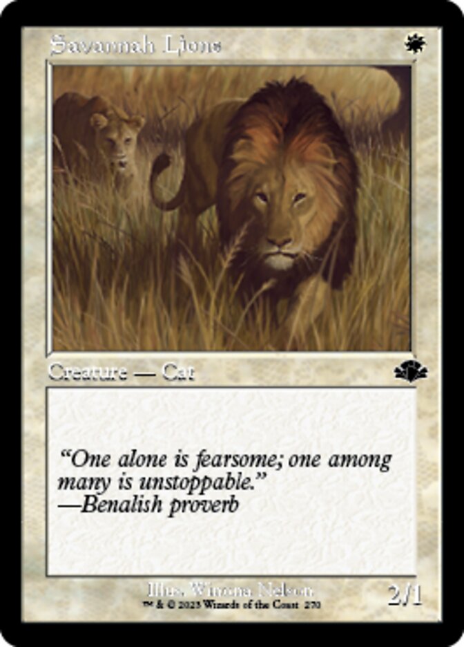 Savannah Lions (Retro Frame) (270) [Dominaria Remastered]