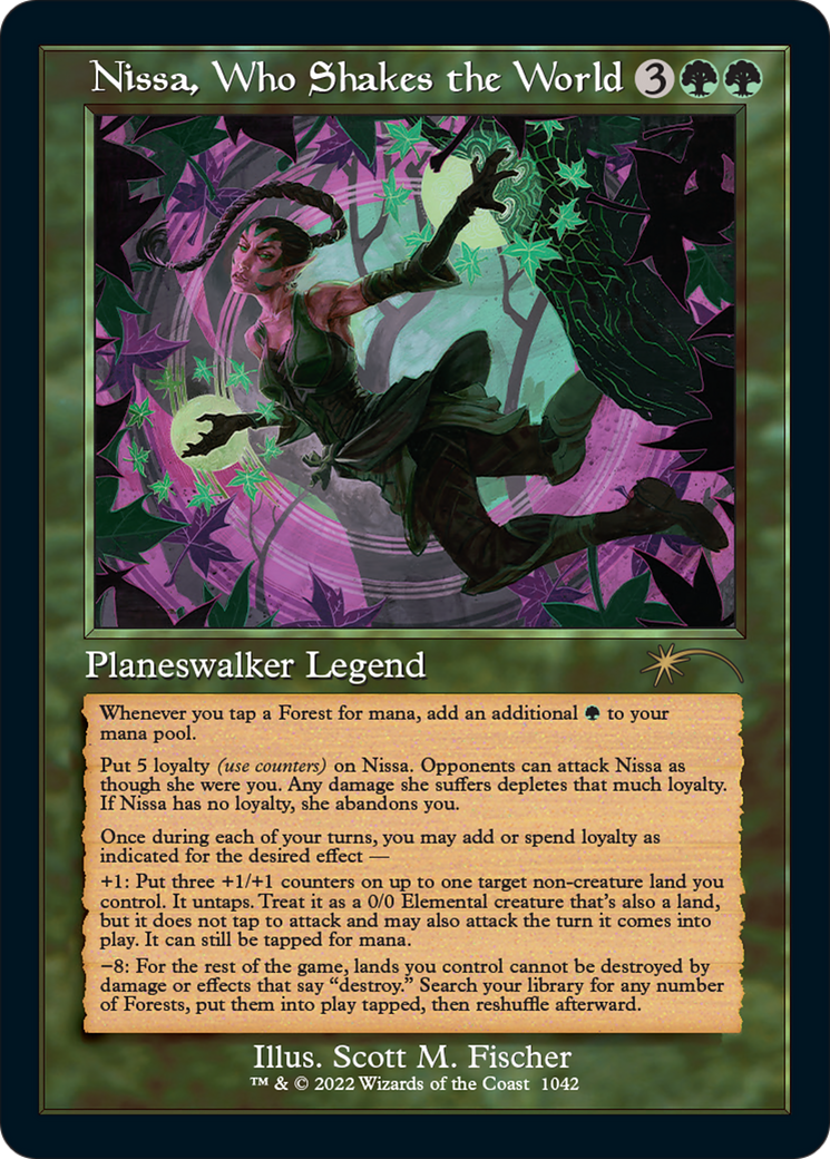 Nissa, Who Shakes the World (Retro Frame) (1042) [Secret Lair Drop Series]