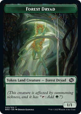 Powerstone // Forest Dryad Double-Sided Token (7 // 3) [The Brothers' War]