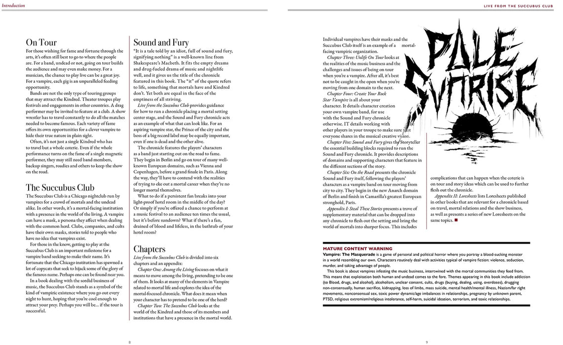 Vampire: The Masquerade 5th Edition Live from the Succubus Club Sourcebook