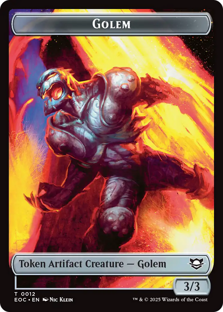 Copy // Golem (0012) Double-Sided Token (1 // 12) [Commander: Edge of Eternities]