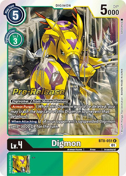 Digmon (BT8-051 R) [New Awakening Pre-Release Cards]