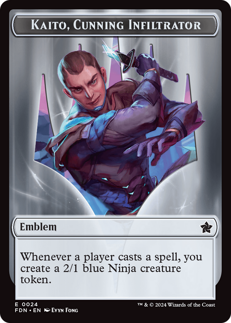 Emblem - Kaito, Cunning Infiltrator // Ninja Doubled-Sided Token (24 // 12) [Foundations]