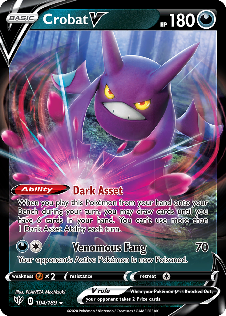 Crobat V (104/189) [SWSH03: Darkness Ablaze]