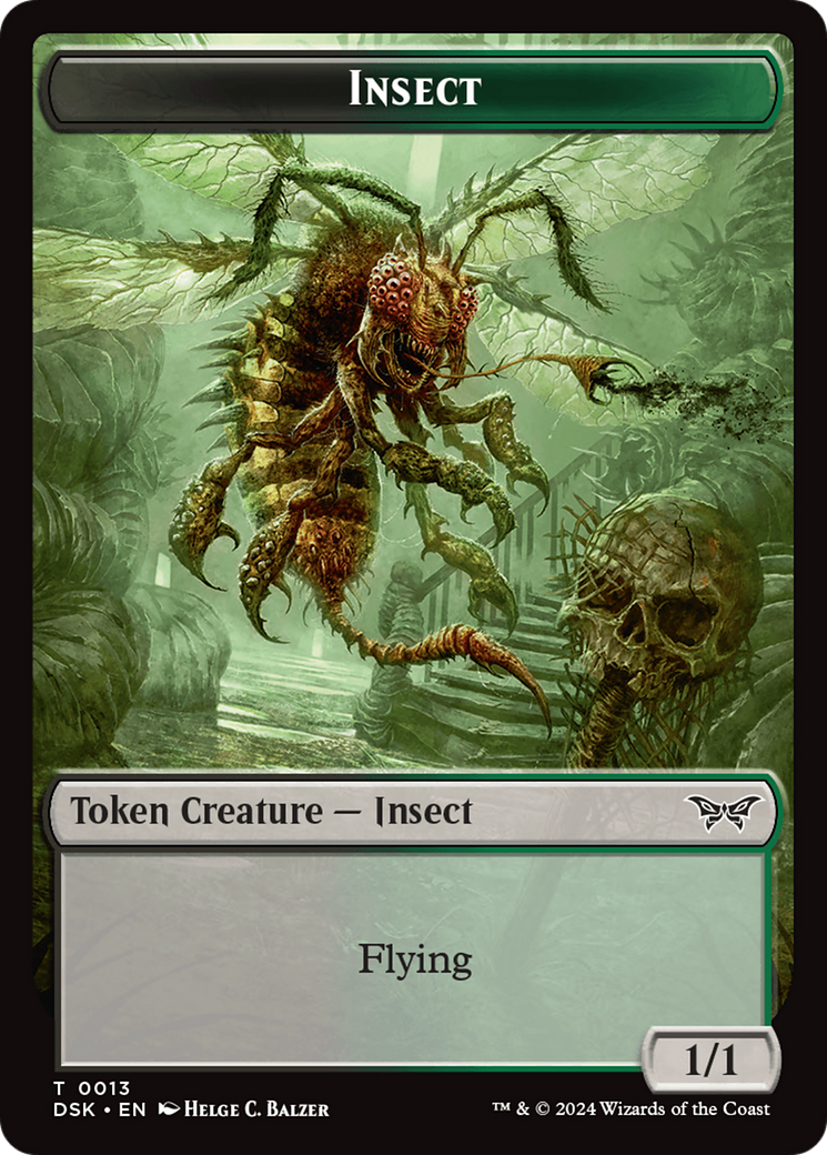 Insect (0013) // Manifest Double-Sided Token (13 // 18) [Duskmourn: House of Horror]