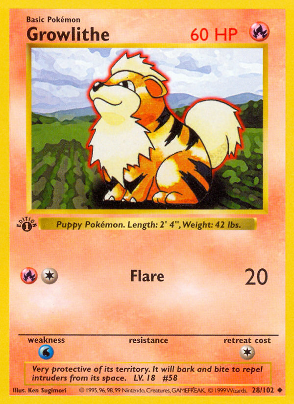 Growlithe (028/102) [Base Set (Shadowless)]