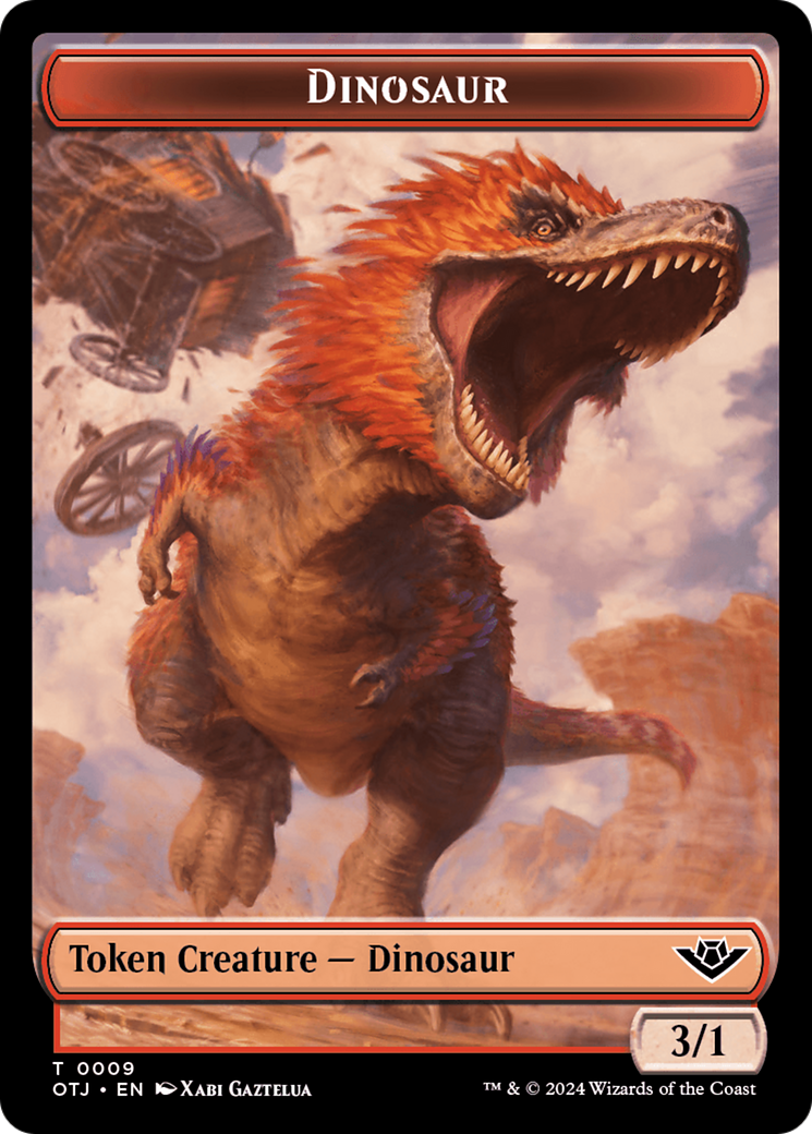 Dinosaur // Plot Double-Sided Token (9 // 20) [Outlaws of Thunder Junction]