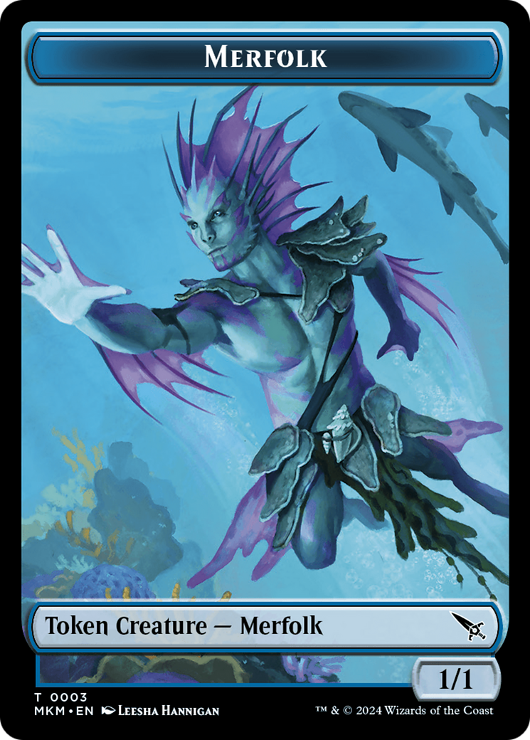 Detective // Merfolk Double-Sided Token (10 // 3) [Murders at Karlov Manor]