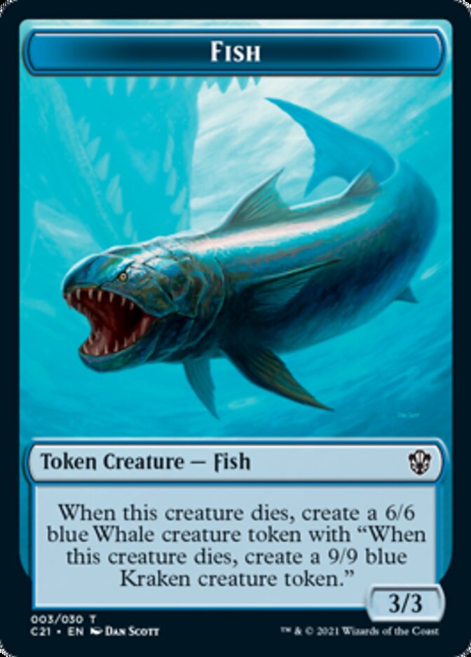 Beast (010) // Fish Double-Sided Token (10 // 3) [Commander 2021]