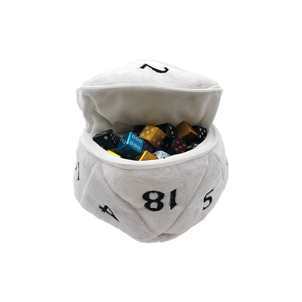 Ultra PRO: Plush D20 - Dice Bag: Plush d20 White/Black