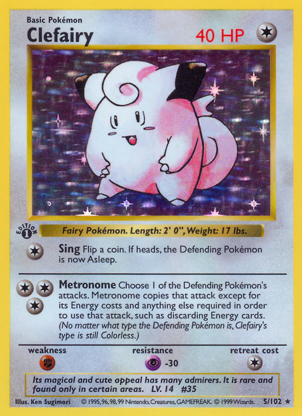 Clefairy (005/102) [Base Set (Shadowless)]