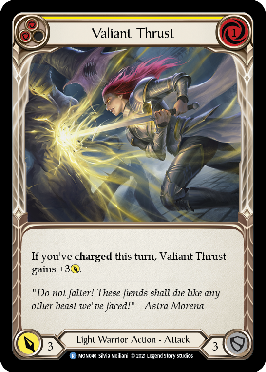 Valiant Thrust (Yellow) (MON040) [Monarch]