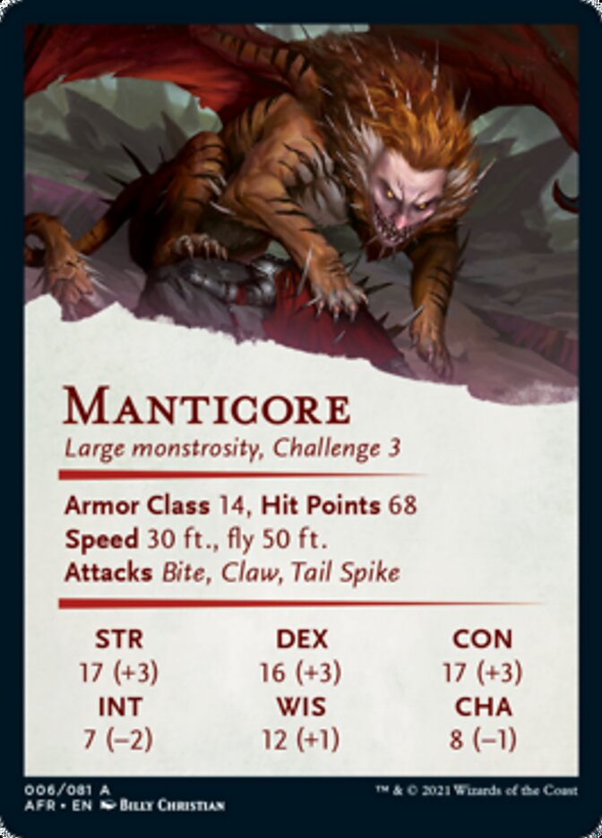 Manticore Art Card (6) [Art Series: Adventures in the Forgotten Realms]