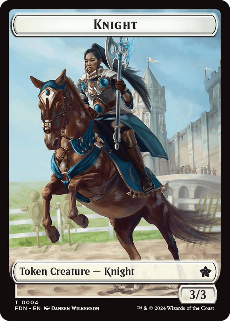 Human // Knight Double-Sided Token (3 // 4) [Foundations]