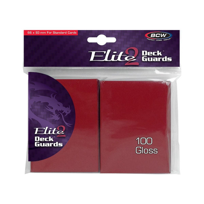 BCW Elite Deck Guard 2 - Gloss Red 100CT