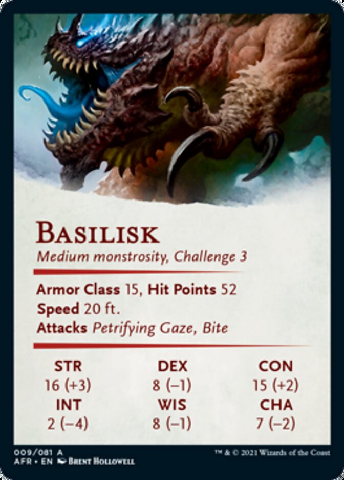 Basilisk Art Card (Gold-Stamped Signature) (9) [Art Series: Adventures in the Forgotten Realms]