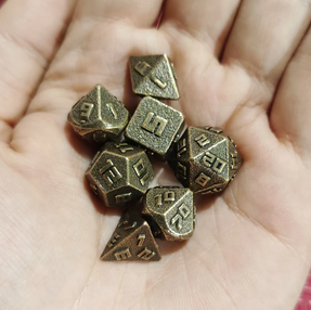 10MM Mini Metal RPG Dice Set-Ancient Bronze