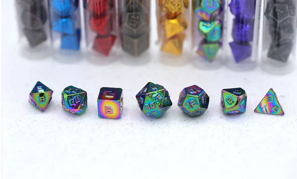 10MM Mini Metal RPG Dice Set- Rainbow