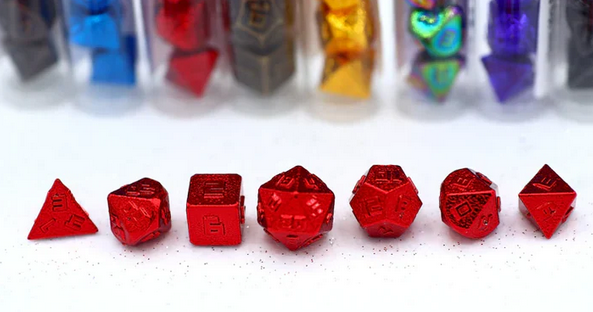 10MM Mini Metal RPG Dice Set- Red