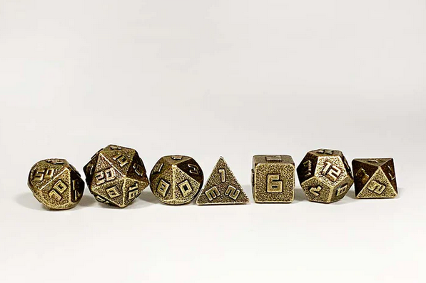 10MM Mini Metal RPG Dice Set-Ancient Bronze