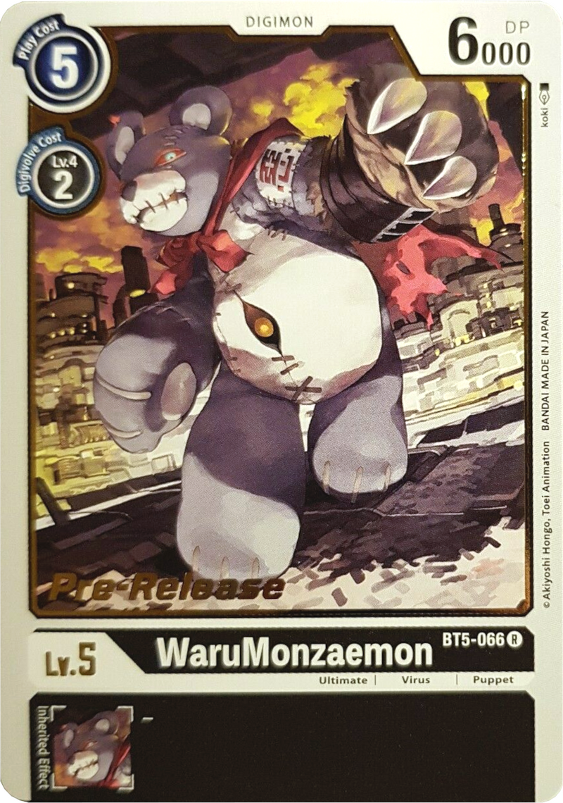 WaruMonzaemon (BT5-066 R) [Battle of Omni Pre-Release Cards]