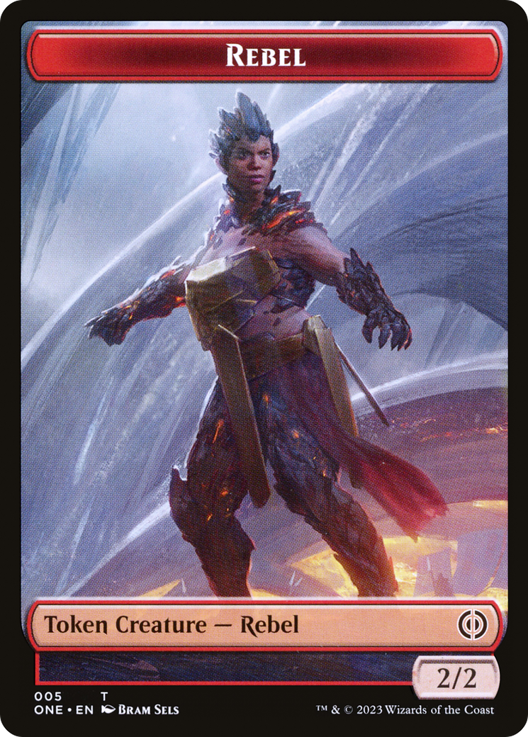 Rebel // Emblem - Koth, Fire of Resistance Double-sided Token (5 // 13) [Phyrexia: All Will Be One]
