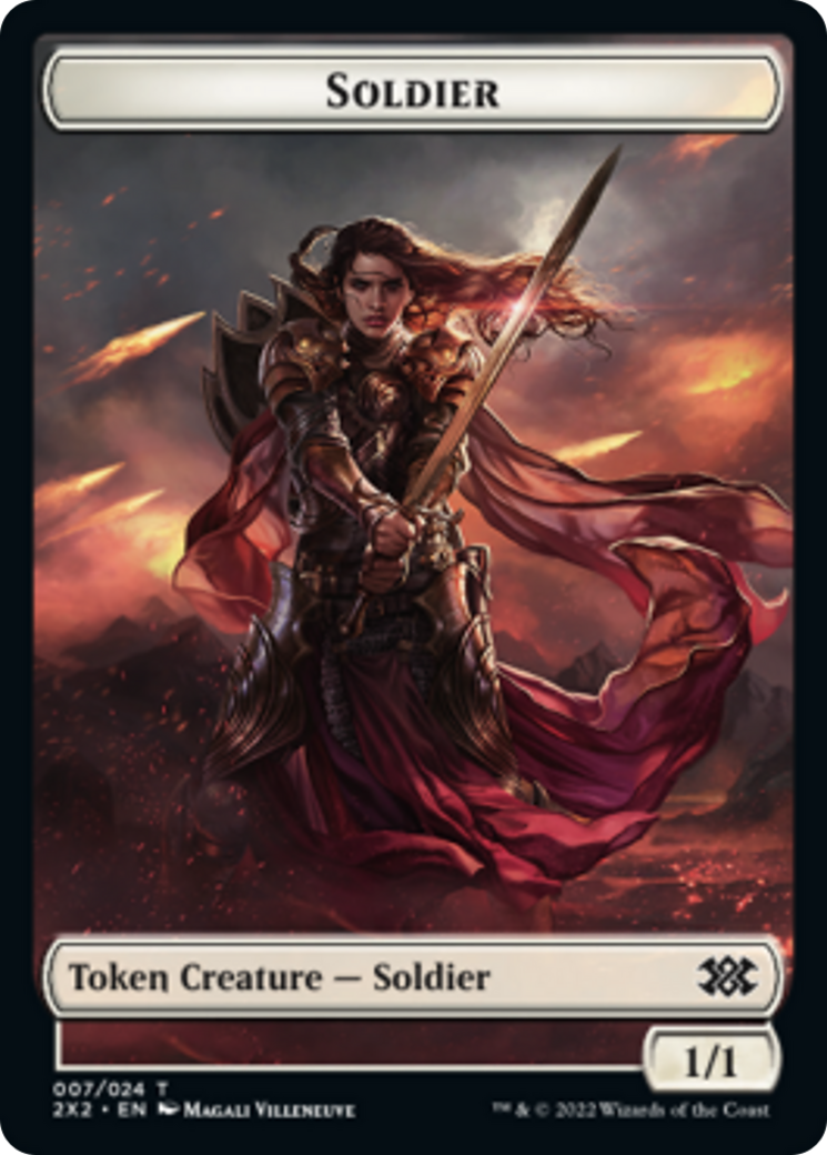 Cat Dragon // Soldier Double-Sided Token (19 // 7) [Double Masters 2022]
