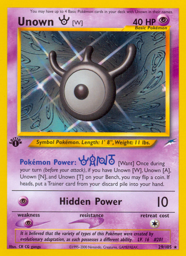 Unown [W] (029/105) [Neo Destiny]