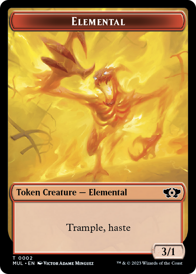 Elemental (0002) // Knight Double-Sided Token (2 // 10) [March of the Machine]
