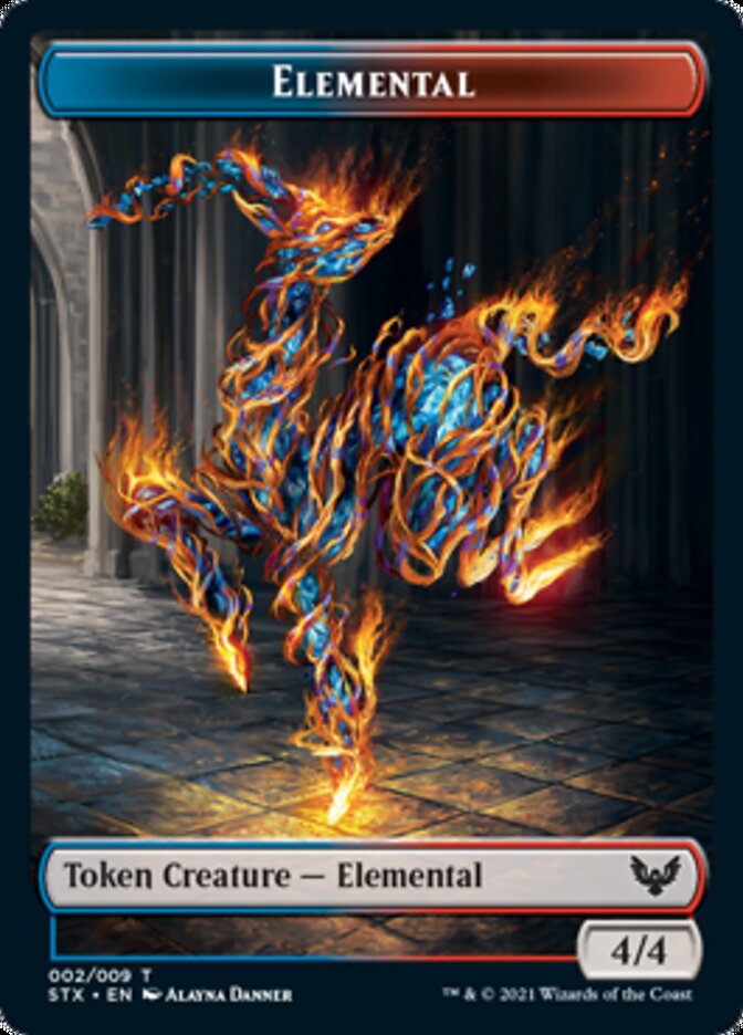 Elemental (2) // Spirit Double-Sided Token (2 // 6) [Strixhaven: School of Mages]