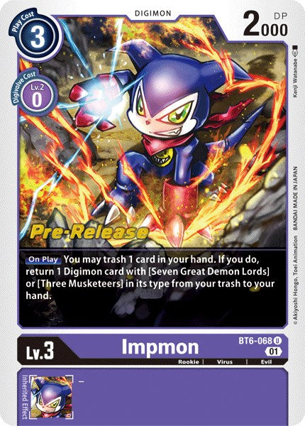 Impmon (BT6-068 U) [Double Diamond Pre-Release Cards]