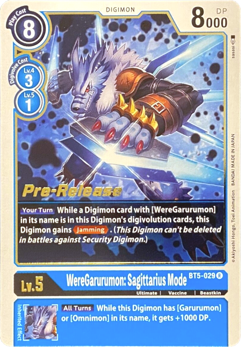 WereGarurumon: Sagittarius Mode (BT5-029 R) [Battle of Omni Pre-Release Cards]