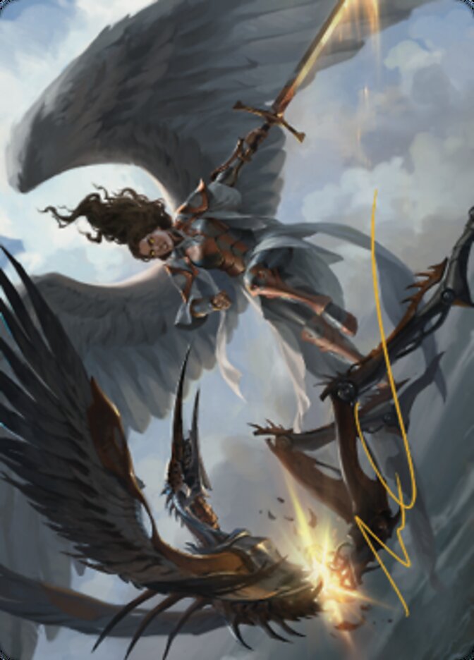 Destroy Evil Art Card (Gold-Stamped Signature) (7) [Art Series: Dominaria United]
