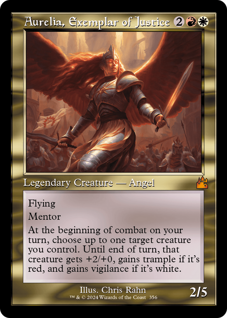 Aurelia, Exemplar of Justice (Retro Frame) (356) [Ravnica Remastered]