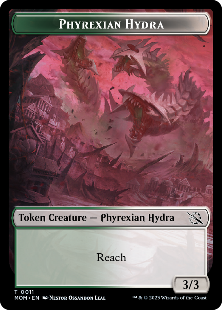 Monk // Phyrexian Hydra (0011) Double-Sided Token (1 // 11) [March of the Machine]