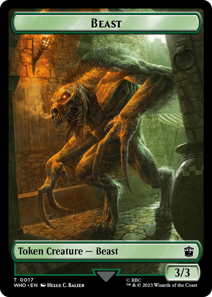 Human Rogue // Beast Double-Sided Token (13 // 17) [Universes Beyond: Doctor Who]