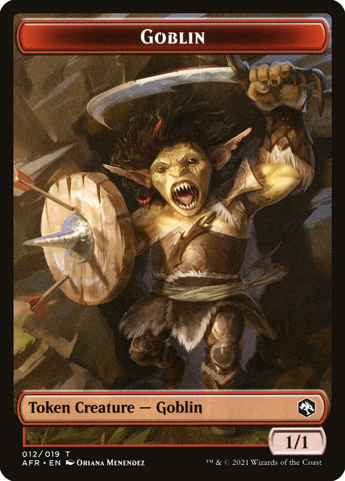 Clue // Goblin Double-Sided Token (10 // 12) [Commander: Adventures in the Forgotten Realms]
